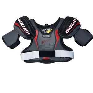 Used Bauer LIL SPORT Junior Shoulder Pads Black And Red LG 11835-S000197698