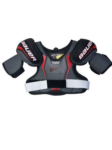 Used Bauer LIL SPORT Junior Shoulder Pads Black And Red LG 11835-S000197698