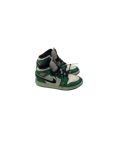 Used Nike JORDAN 1 Basketball Shoes M Green And White Junior 05.5 11347-S000253670