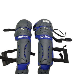 Used Wilson BLUE/GREY Catchers Leg Guards Royal Blue Intermed 11347-S000253665
