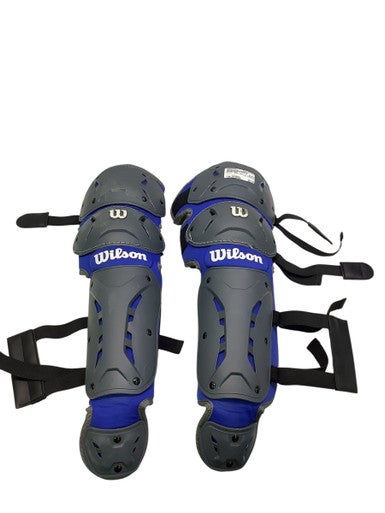 Used Wilson BLUE/GREY Catchers Leg Guards Royal Blue Intermed 11347-S000253665