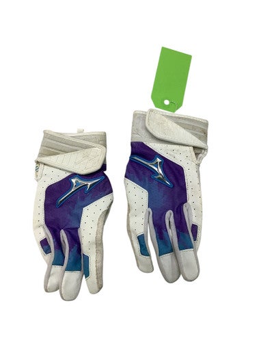 Used Mizuno FINCH WOMENS BB/SB Batting Gloves White SM 11347-S000253857