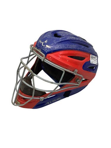 Used All-Star MVP2 HELMET Catchers Helmet w/Mask Navy Blue And Red S/M 11347-S000253794