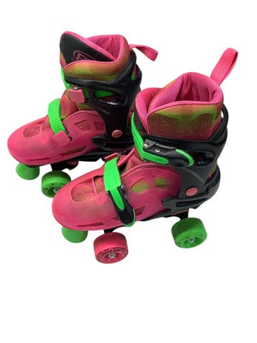 Used PINK/GREEN ADJ. QUADS Child Roller Quad Skates Pink Adjustable 11347-S000253729