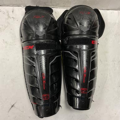 Used CCM QLT EDGE Junior Shin Guards Black 12" 11855-S000189758