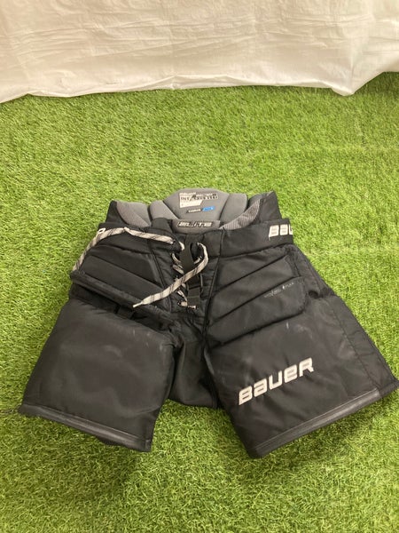 Black Intermediate Small Bauer Elite Hockey Goalie Pants (Used)