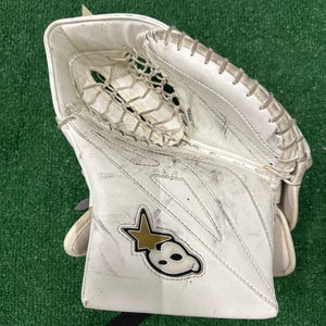 White Intermediate Brian's G-Netik Pro 3 Goalie Gloves & Blockers Regular (Used)