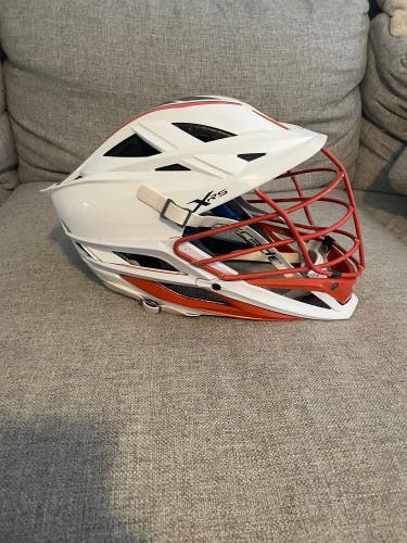 Cascade XRS Lacrosse Helmet - White with Orange (Retail: $350)