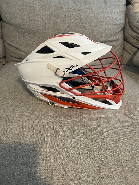 Cascade XRS Lacrosse Helmet - White with Orange (Retail: $350)