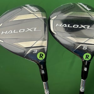 Cleveland Halo XL Fairway Wood Set 3W-15*, 5W-18* Tensei Blue Regular Flex NEW!