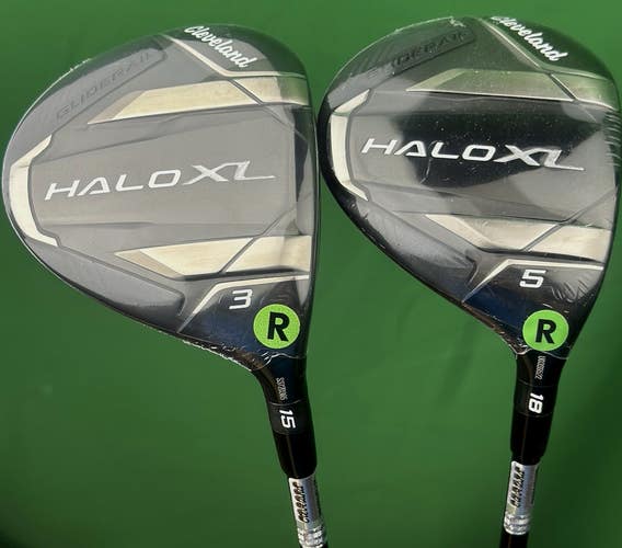 Cleveland Halo XL Fairway Wood Set 3W-15*, 5W-18* Tensei Blue Regular Flex NEW!