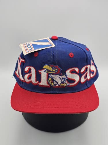 NEW Vintage Rare Kansas City Jayhawks NCAA Sports Logo 7 Spellout Hat Snapback