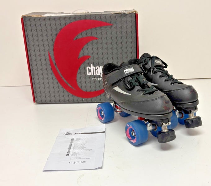 Chaya Ruby Hard Black Leather Rollerderby Skates Black US 12 EU 44 Big Softie