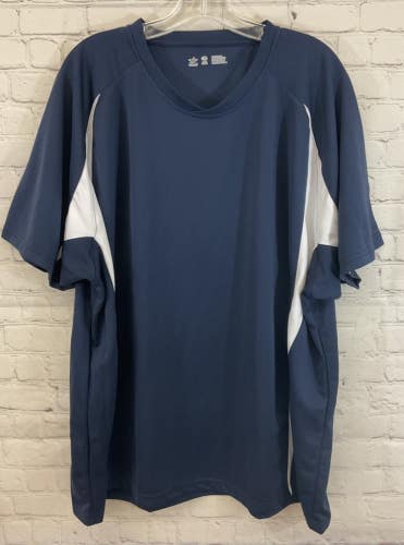 Alleson Athletic Adult's 100% Polyester Athletic Soccer Shirt Navy Blue 3XL XXXL