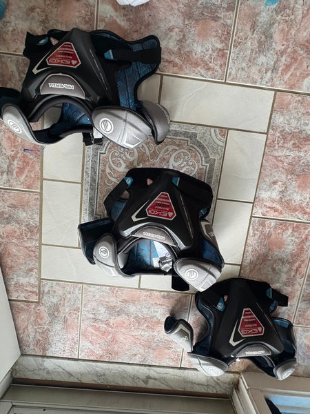 Lot of 3 Large Youth Maverik Charger Shoulder Pads (New) lacrosse chest protectors