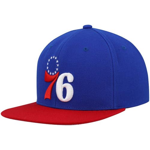 Philadelphia 76ers Mitchell & Ness Team Two-Tone 2.0 Snapback Hat - Royal/Red