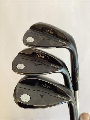 Mizuno S18 Black Wedge Set GW-50*, SW-56*, LW-60* KBS Tour Stiff Shafts