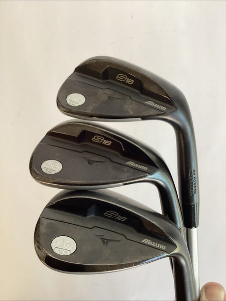 Mizuno S18 Black Wedge Set GW-50*, SW-56*, LW-60* KBS Tour Stiff Shafts