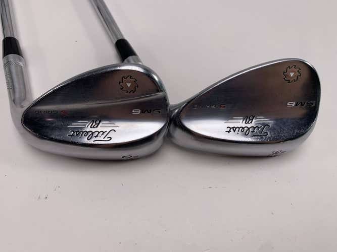 Titleist Vokey SM6 Tour Chrome Wedge Set 56* 10 60* 10 Wedge Steel Mens RH
