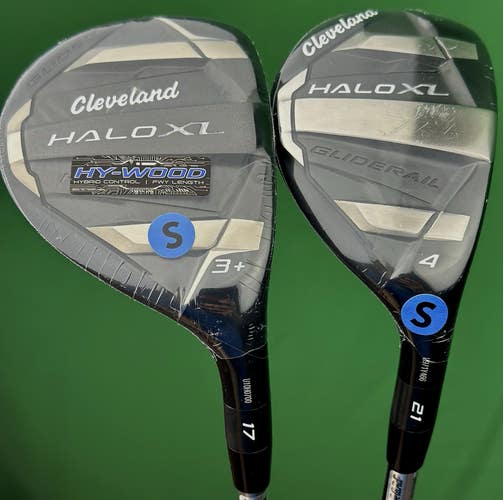 Cleveland Halo XL Hy-Wood / Hybrid Set 3H 17*, 4H 21* Stiff Flex w/ Cover NEW!