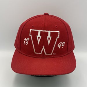 Vintage 1849 Wisconsin Badgers Russell Athletic Wool Snapback Hat Cap RARE