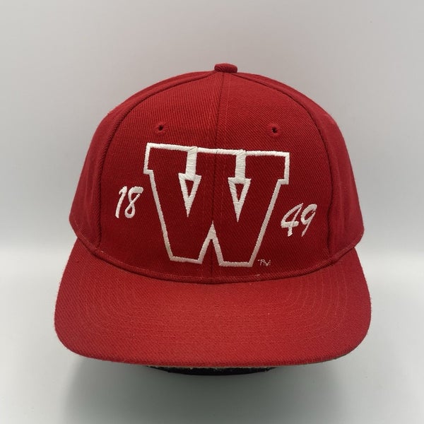 Vintage 1849 Wisconsin Badgers Russell Athletic Wool Snapback Hat Cap RARE