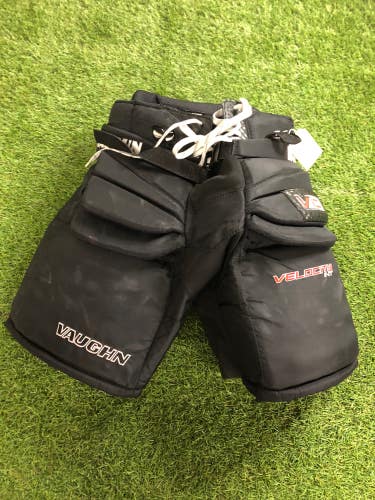 Black Intermediate Medium Vaughn Velocity V10 Hockey Goalie Pants (Used)