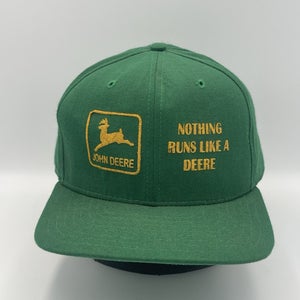 Vintage John Deere New Era Dupont Visor Pro Model Hat Green Snapback Made In USA