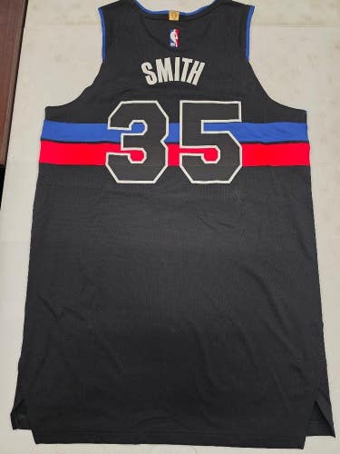 Pistons TOLU SMITH #35 Player Issued PI 2024/25 Basketball JERSEY BLACK 52