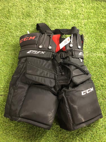 Black Junior Medium CCM Extreme Flex Shield Pro Hockey Goalie Pants (Used)
