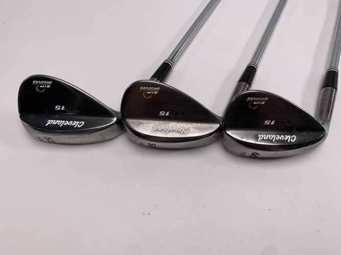 Cleveland CG15 Black Pearl Wedge Set 52* 10 56* 14 60* 12 Traction Wedge Mens LH