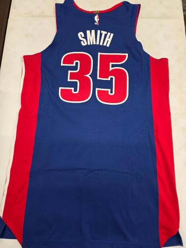 Pistons TOLU SMITH #35 Player Issued PI 2024/25 Basketball JERSEY BLUE 52