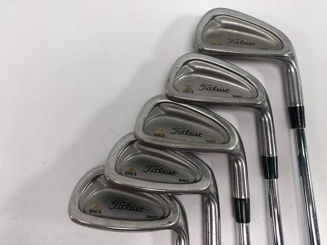Titleist DCI 981 Iron Set 5-9 Tri-Spec Stiff Steel Mens RH Midsize Grips +1/2''