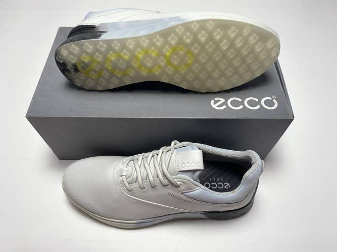 Ecco Mens Golf S-Three Golf Shoes White Light Blue Men's SZ 8 (102944 60613)