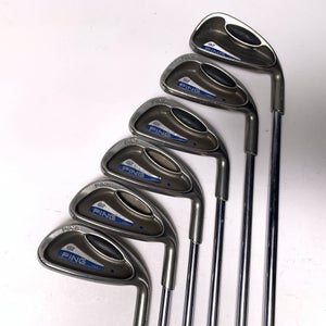 Ping G2 Iron Set 5-PW Blue Dot 1* Up Cushin Stiff RH Midsize Grips +1/2''