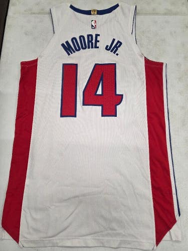 Pistons WENDELL MOORE JR #14 Player Issued PI 2024/25 Basketball JERSEY White 50