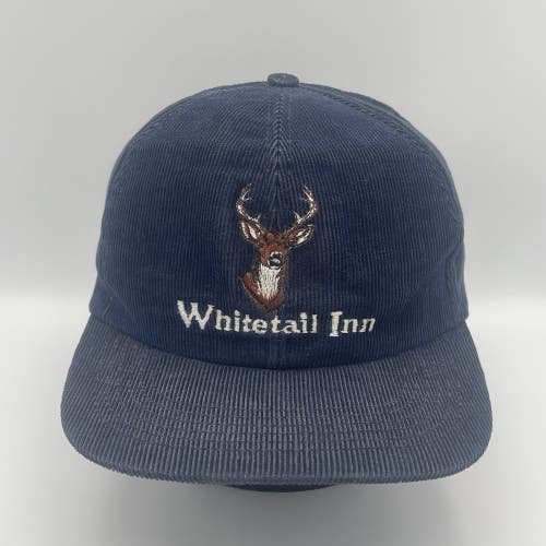 Vintage Whitetail Inn Deer Hunting Corduroy Snapback Hat Cap RARE Made In USA