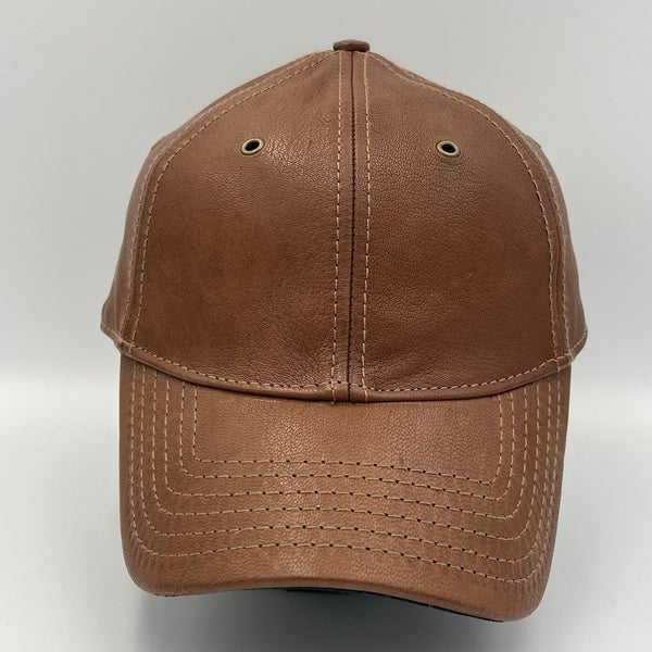 The Territory Ahead All Leather Brown Strapback Baseball Cap Hat Adjustable OSFM