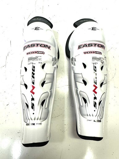 Used Easton SNYNERGY VENT AIR Senior Shin Guards White 16" 11860-S000296521