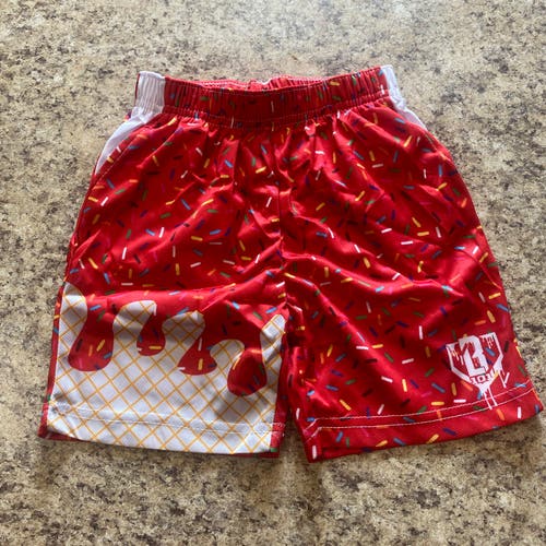 Baseball Lifestyle 101 Ice cream cherry red replica shorts.  Youth small