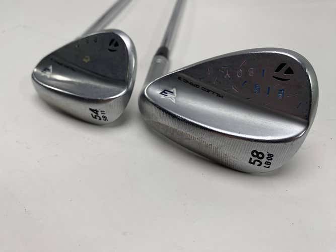 TaylorMade Milled Grind 3 Raw Chrome Wedge Set 54* 11 | 58* 8 TT DG S200 Mens RH