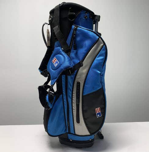 U.S. Kids 45-31 Stand Bag Blue Black 4-Way Divide Dual Strap Golf Bag