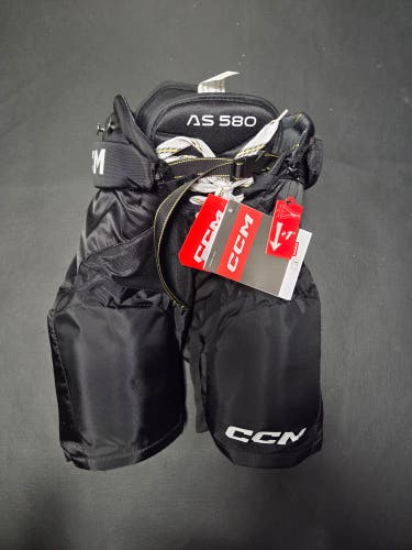 New Black Junior Medium CCM Tacks AS 580 Hockey Pants