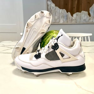 Rare! 2015 Nike Jordan 4 Baseball Cleats Size 10 Metal Spikes 807710-110