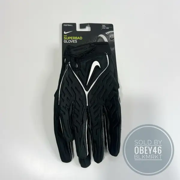 Nike Superbad 6.0 Padded Football Gloves Black 3XL | SidelineSwap