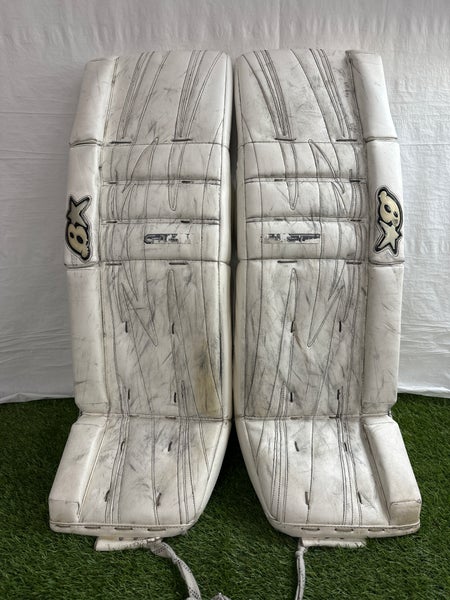 White 35+1" Senior Brian's G-Netik Goalie Leg Pads (Used)