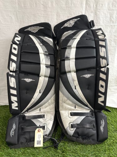 Black 27" Mission Motion Lite Goalie Leg Pads (Used)