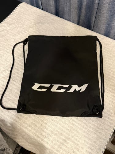 NEW Black CCM Backpack Hockey Dry Bag, a drawstring-style gym sack