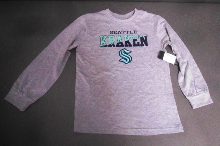 Seattle Kraken Gray Small Boys Long-sleeve Shirt (New)
