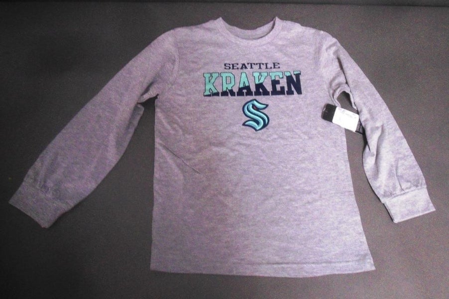 Seattle Kraken Gray Small Boys Long-sleeve Shirt (New)